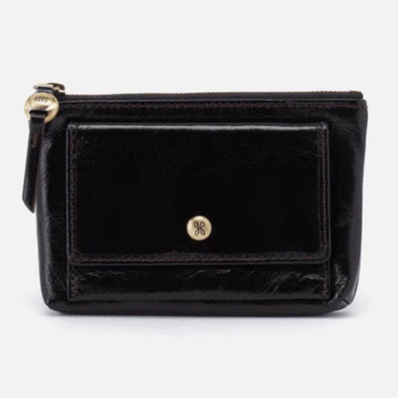 NWT New Hobo Gogo Credit Card Wallet Black Leather Retired Rare